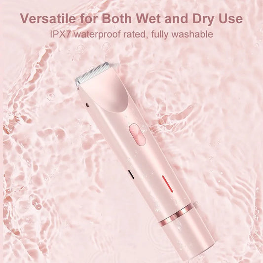 Electric Razors for Women 2In1 Bikini Trimmer Facial Mustache Shavers for Ladies Body Underarms Legs Portable Painless Epilator