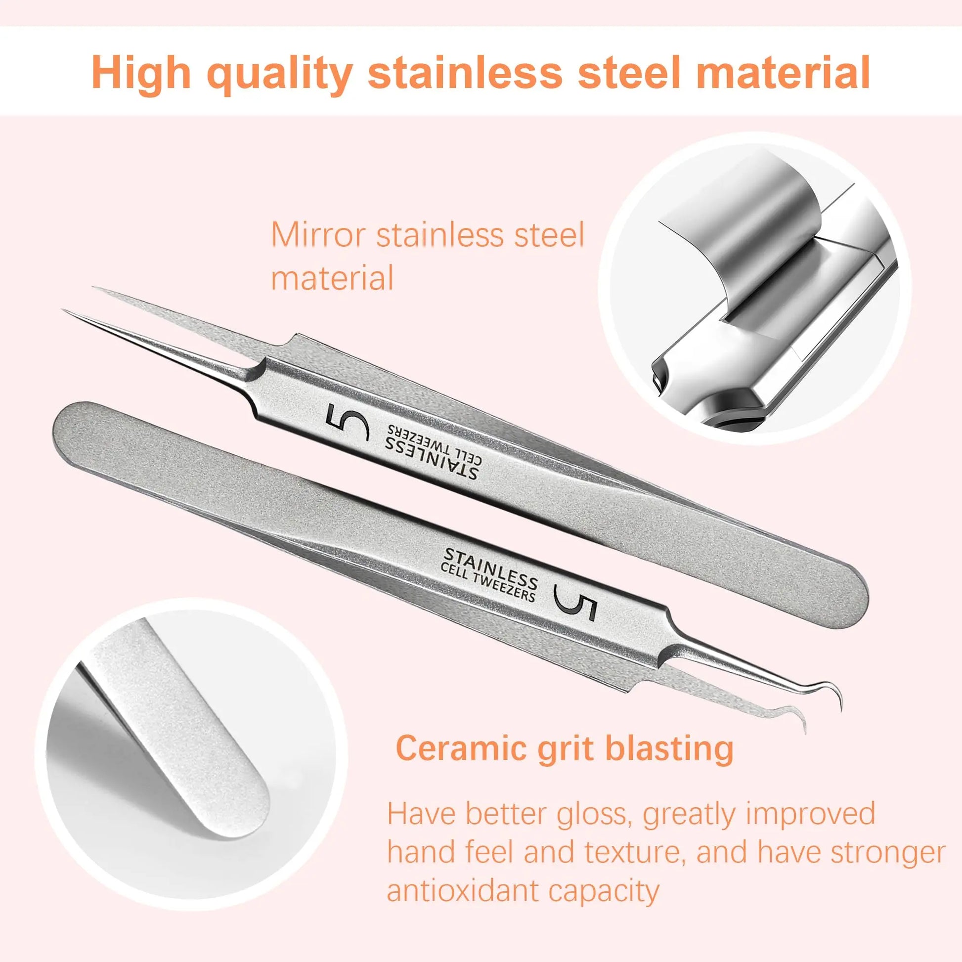 Blackhead Tweezers, Milia Remover, Pimple Popper Tool,Ingrown Hair Tweezers, Blackhead Extractor